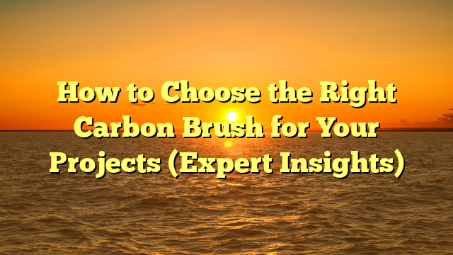 How to Choose the Right Carbon Brush for Your Projects (Expert Insights)