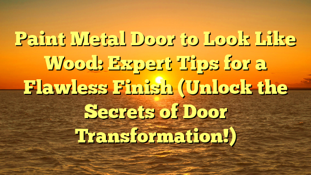Paint Metal Door to Look Like Wood: Expert Tips for a Flawless Finish (Unlock the Secrets of Door Transformation!)
