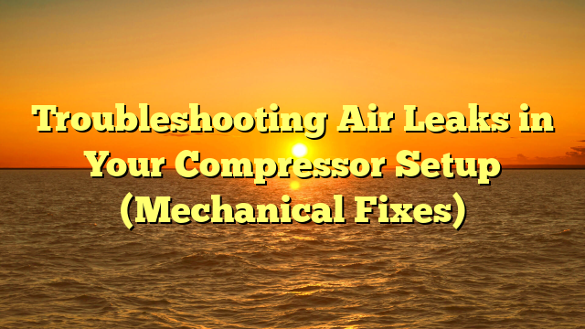 Troubleshooting Air Leaks in Your Compressor Setup (Mechanical Fixes)