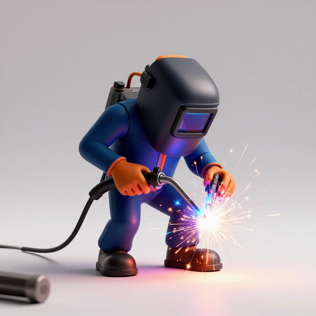 A beginner-friendly stick welder generating vibrant sparks in a well-lit workshop setting, demonstrating ease of use.
