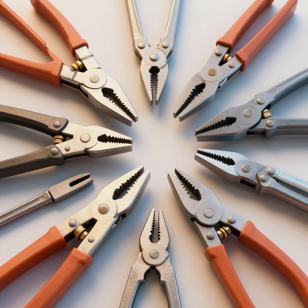 A vibrant arrangement of welding clamps securely holding metal pieces in a well-lit workshop setting, showcasing their utility.
