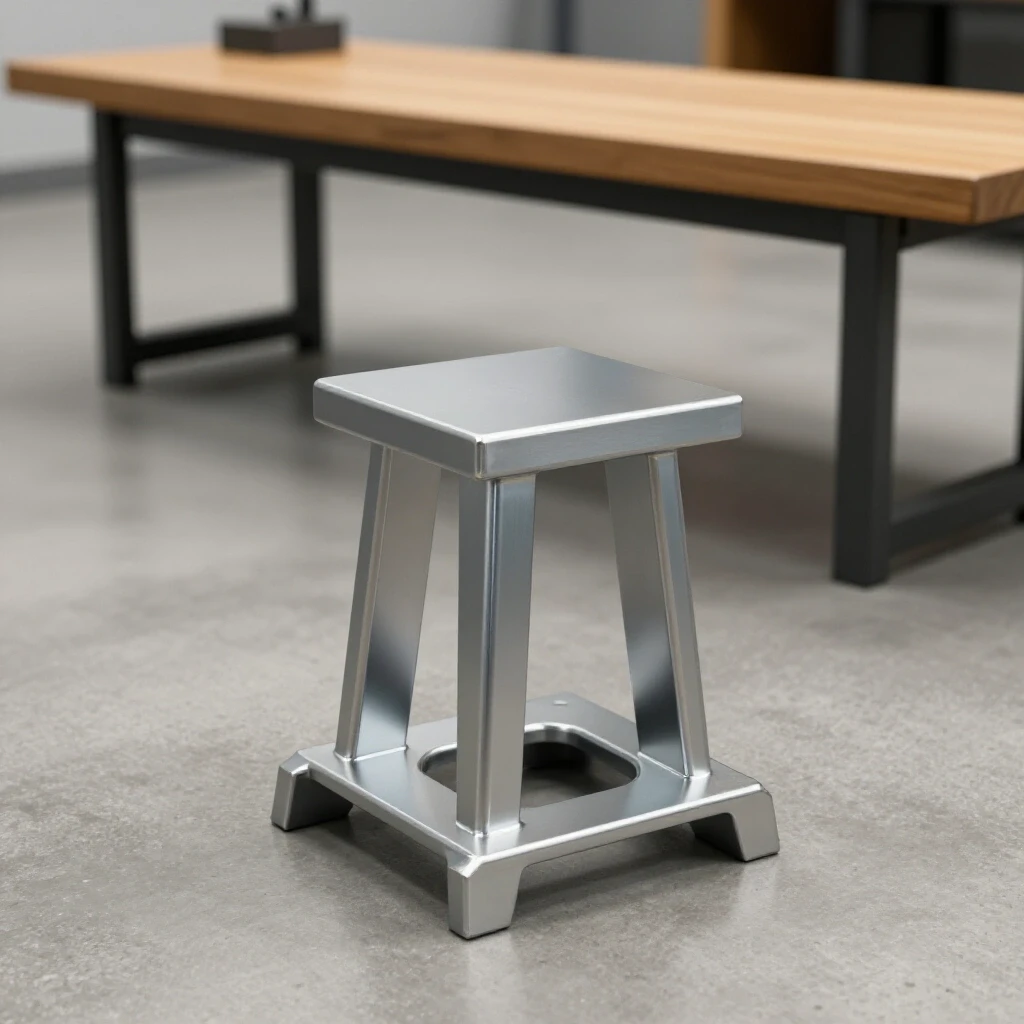 Sturdy steel stand designed for benchtop mills, showcasing robust construction in a well-lit environment.