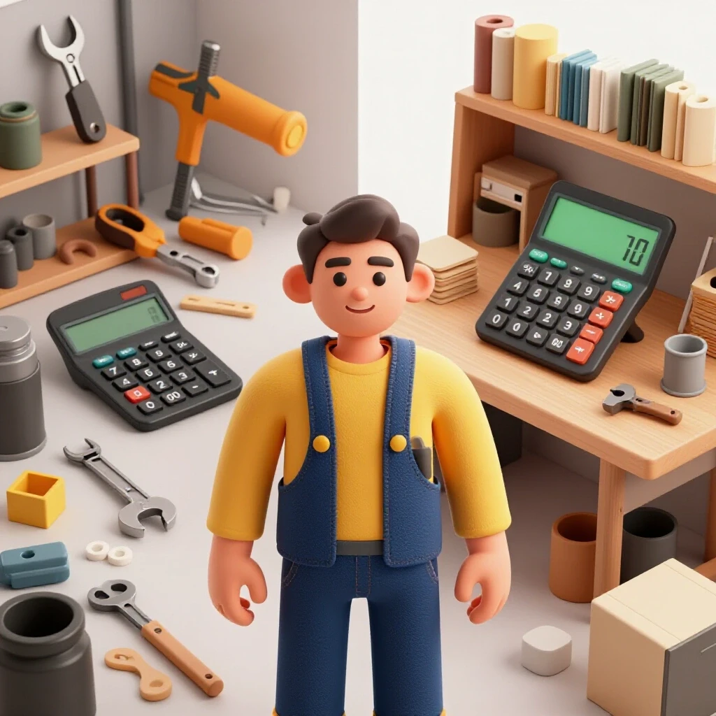 A split scene showcasing a chaotic workshop versus an organized workspace, illustrating cost management.