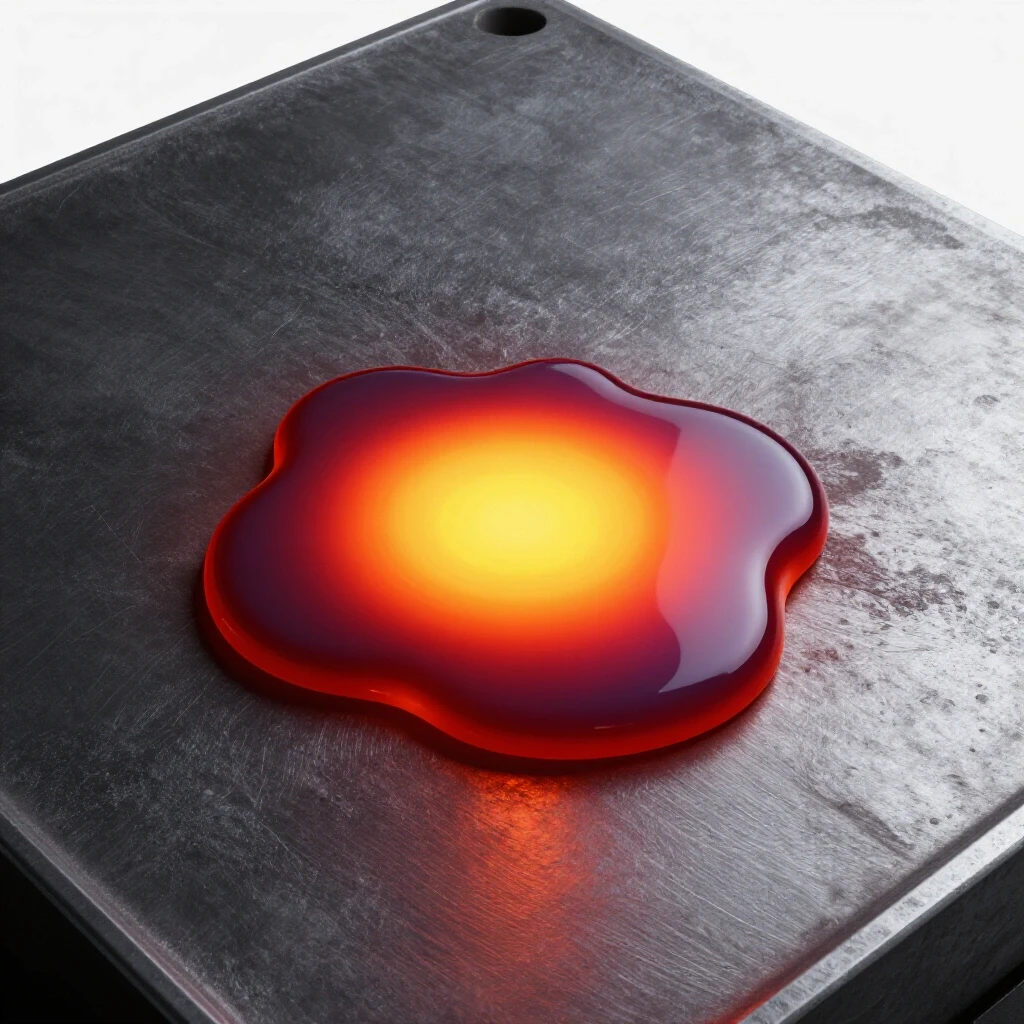 Close-up view of a vibrant molten weld puddle against rough metal surfaces, emphasizing dynamic welding techniques.