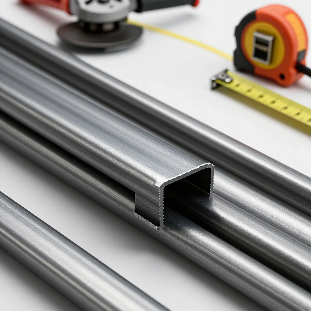 A close-up of miscut and accurately finished steel tubing sections illustrating DIY repair techniques.