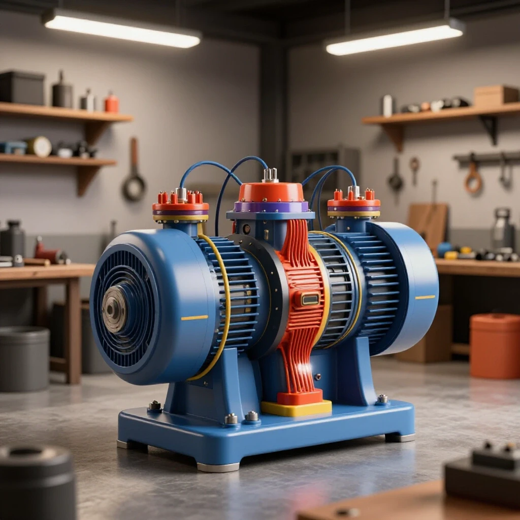 A modern three-phase shop machine displayed against a rugged workshop background, highlighting technology in a DIY setting.