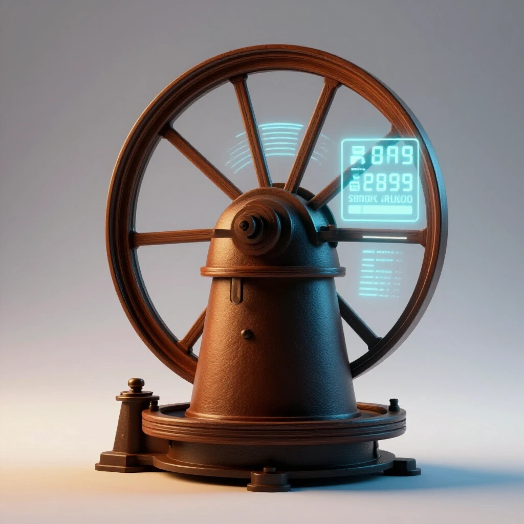 A manual mill with a glowing digital readout, illustrating the blend of traditional milling with modern technology in a bright studio setting.