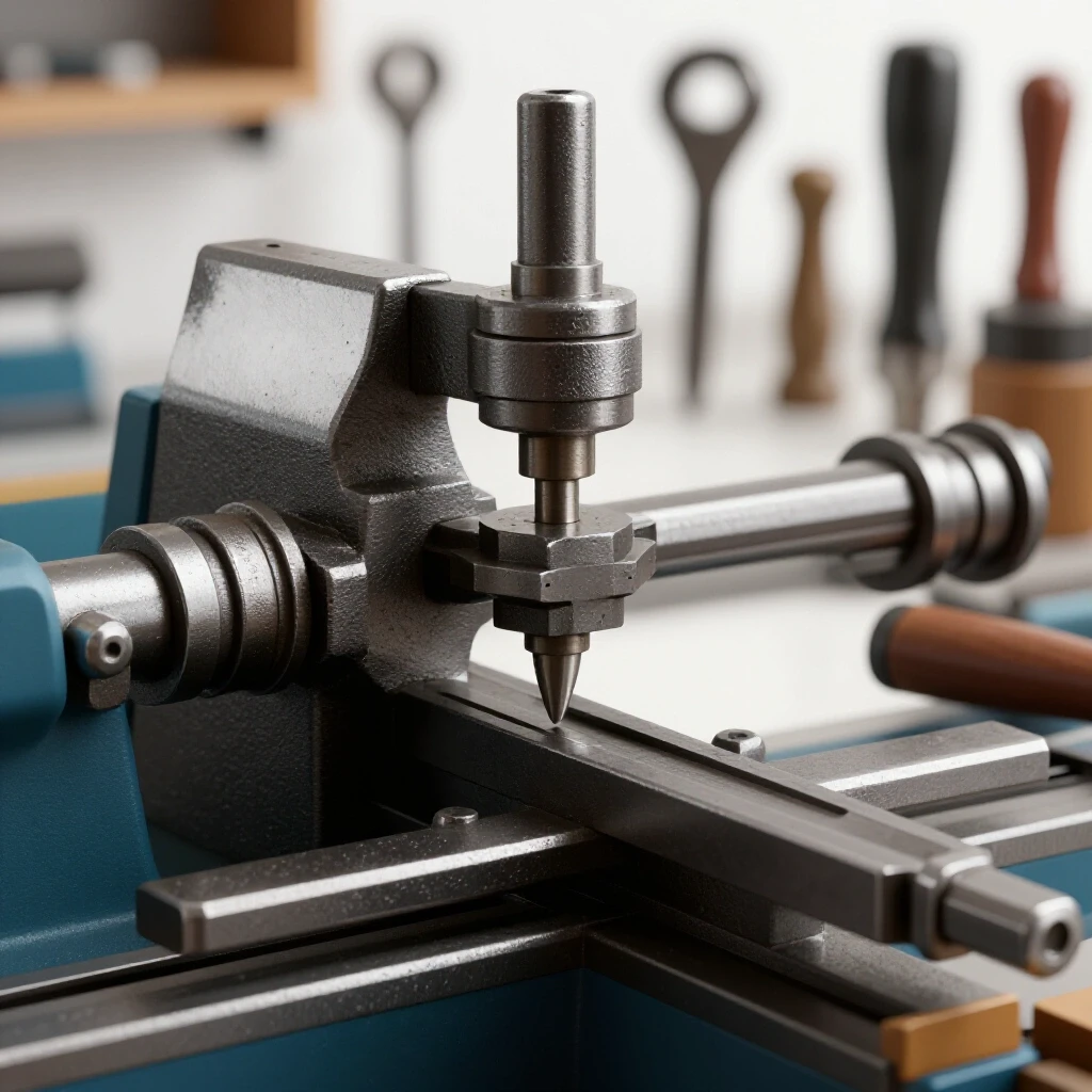 A well-worn metalworking tool prominently displayed in a bright setting, highlighting craftsmanship and tool quality.