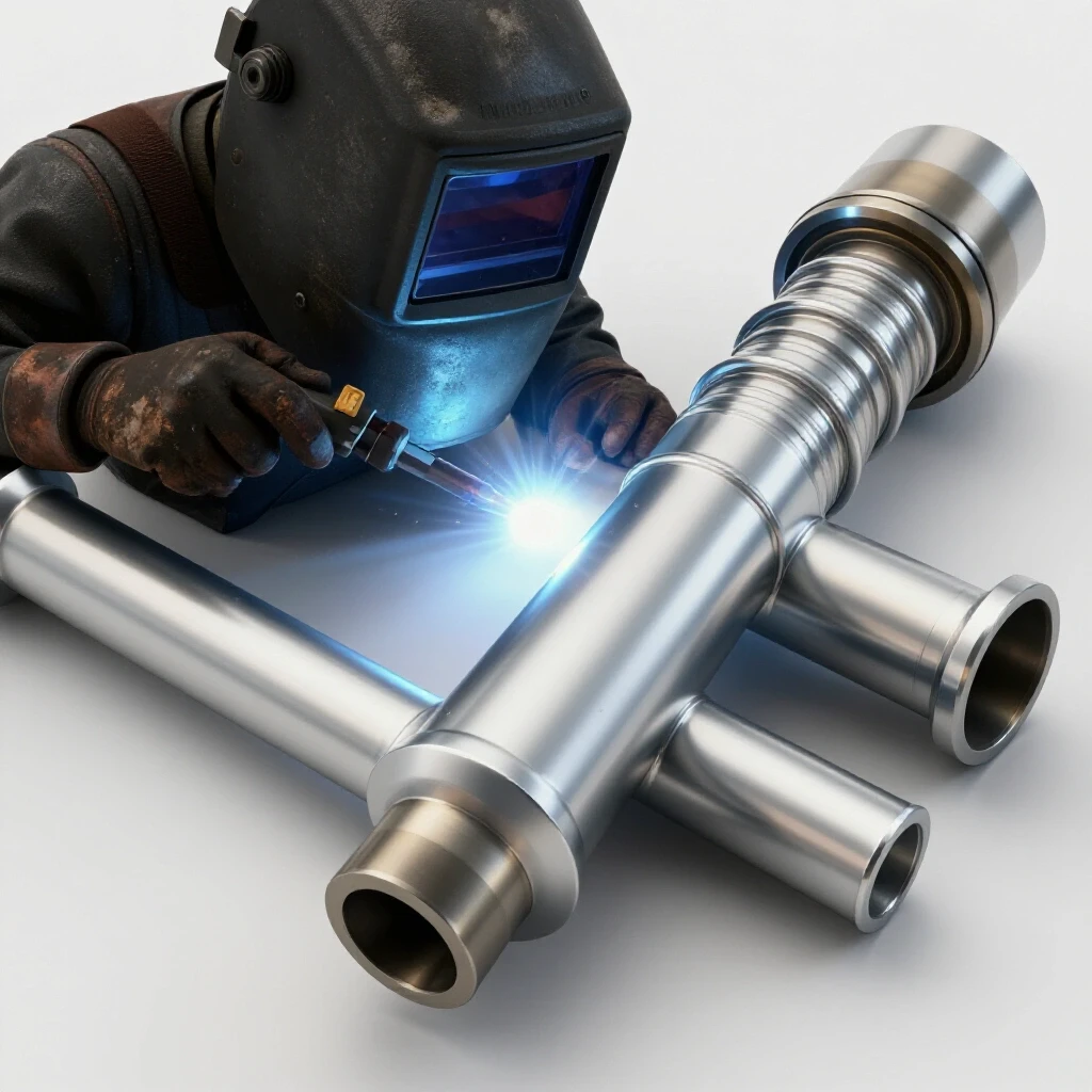 MIG welder with a clogged liner next to a shiny replacement liner, highlighting maintenance and repair.
