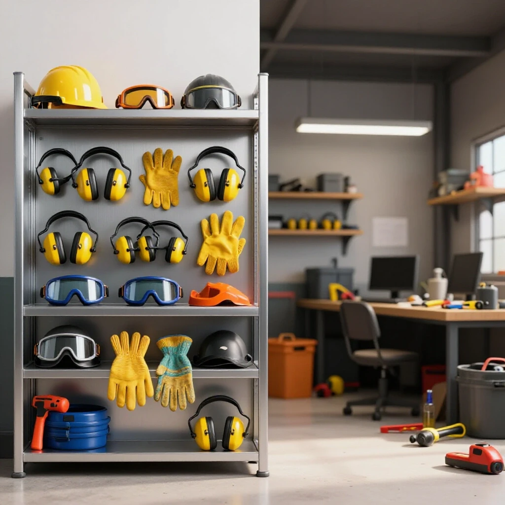 A visually contrasting image of a well-organized metal shop with safety gear vs. a chaotic workspace, illustrating safe practices.