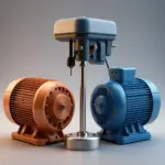 A visually striking comparison of single-phase and three-phase motors, highlighting their designs and characteristics with a drill press.