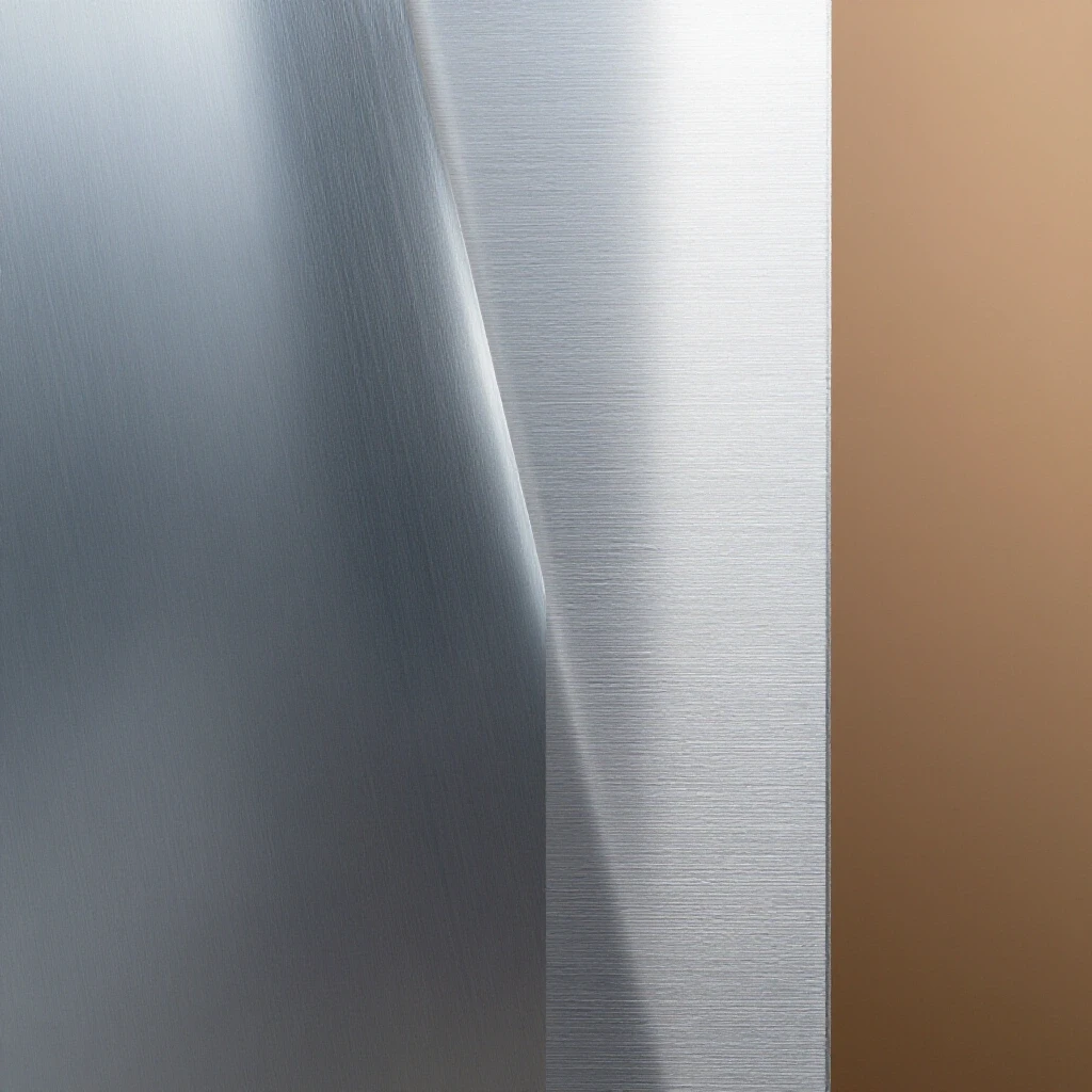A captivating split-image of gleaming steel and brushed aluminum textures, showcasing their reflective qualities and versatility for DIY fabrication.