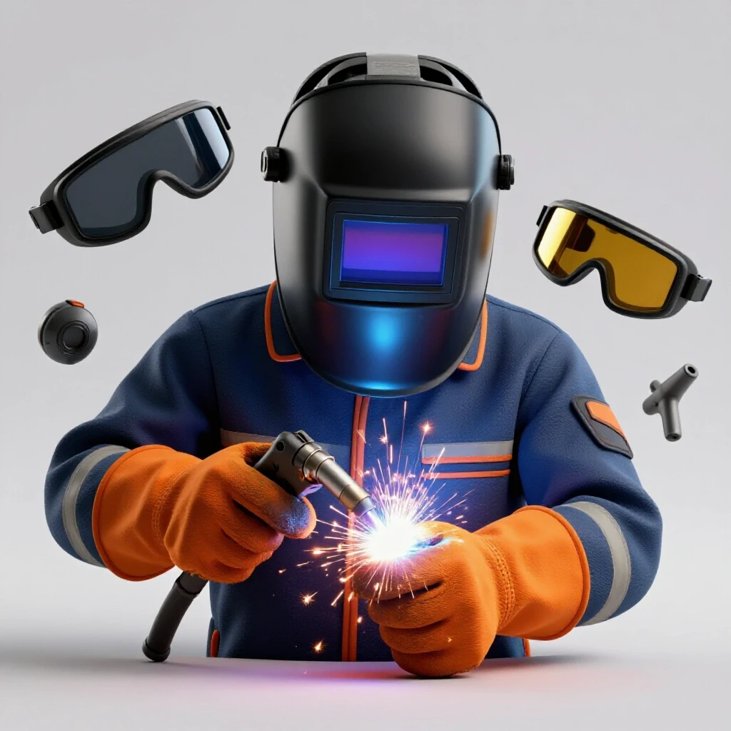 A close-up of gloved hands expertly using a welding torch, surrounded by safety gear, with sparks flying.