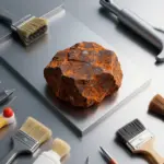 A shiny clean metal surface contrasted with a rough rusty piece, highlighting the importance of cleaning before welding.
