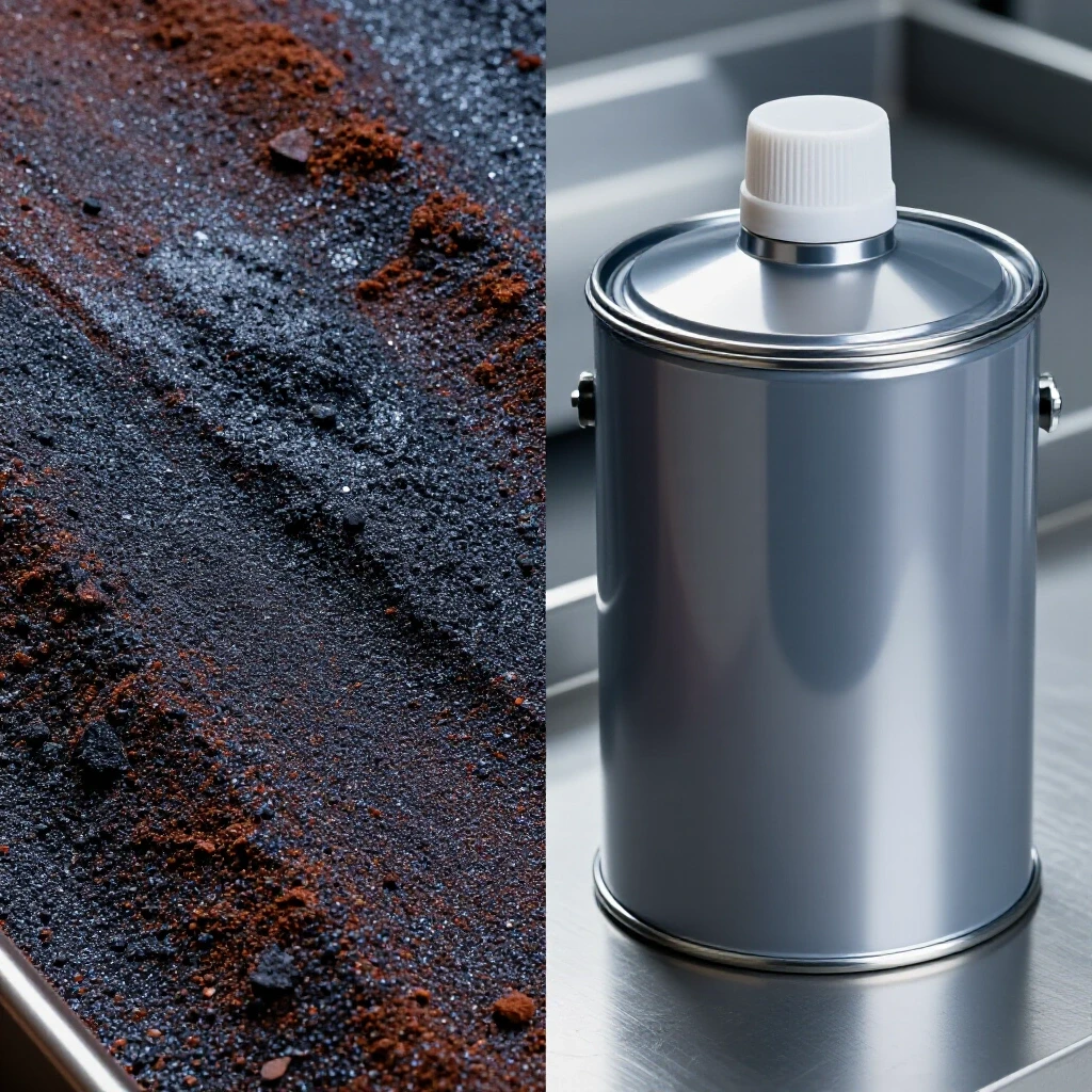 Split image highlighting zinc chromate primer on the left and glossy epoxy primer on the right, emphasizing their finishes on steel surfaces.